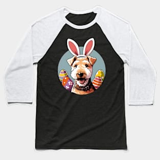 Lakeland Terrier's Easter Celebration with Bunny Ears Baseball T-Shirt